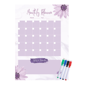 Monthly Planner - Purple Flower
