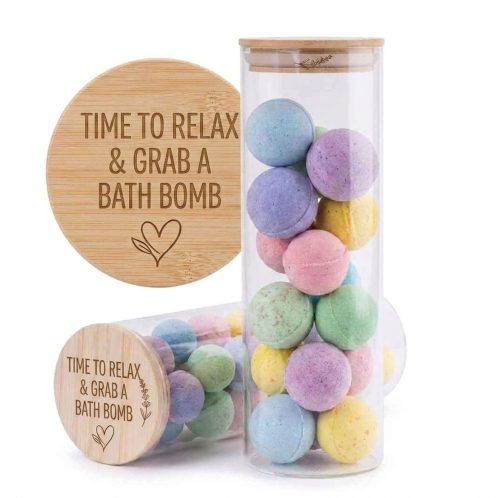 Glass Jar with Bath Bombs